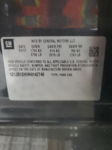 1G1JB5SH9H4142746 - 2017 CHEVROLET SONIC LS GRAY photo 12