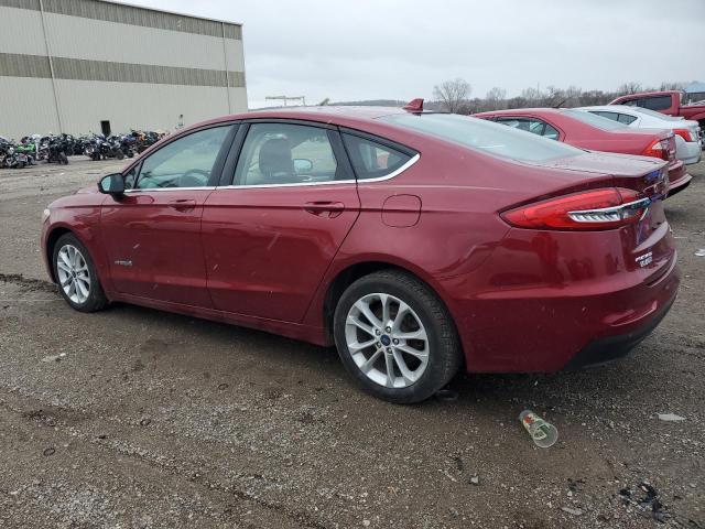 3FA6P0LU6KR131706 - 2019 FORD FUSION SE RED photo 2