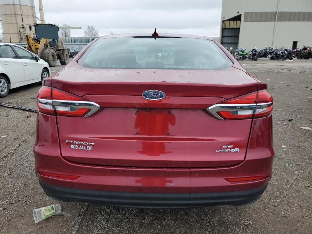 3FA6P0LU6KR131706 - 2019 FORD FUSION SE RED photo 6