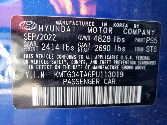 KMTG34TA6PU113019 - 2023 GENESIS G70 BASE BLUE photo 12