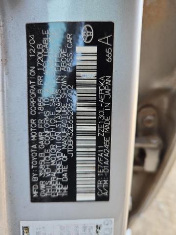 JTDBR32E652067402 - 2005 TOYOTA COROLLA CE SILVER photo 13