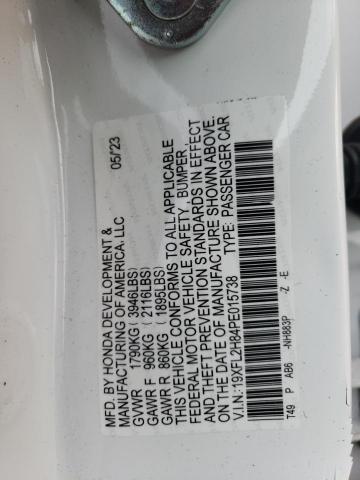 19XFL2H84PE015738 - 2023 HONDA CIVIC SPORT 白色 照片 12