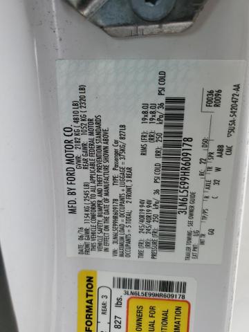 3LN6L5E99HR609178 - 2017 LINCOLN MKZ RESERVE თეთრი ფოტო 12