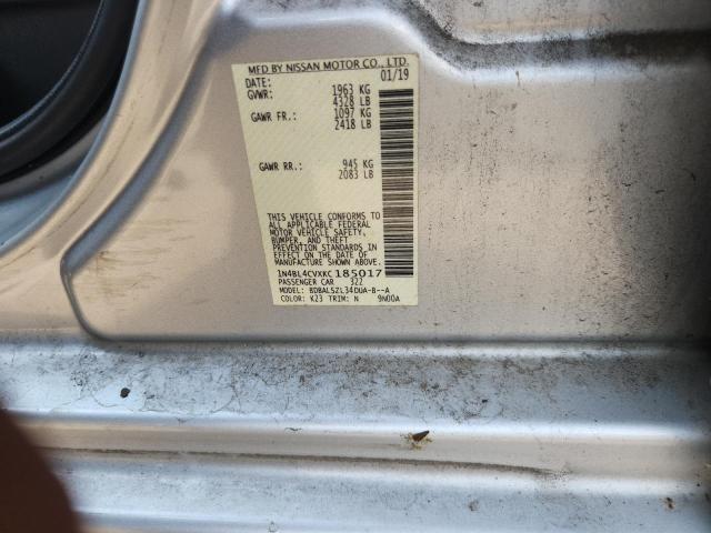 1N4BL4CVXKC185017 - 2019 NISSAN ALTIMA SR Silber Foto 12