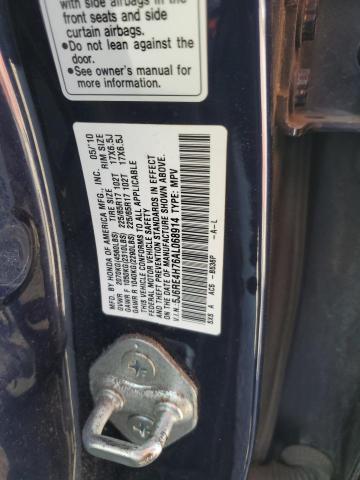 5J6RE4H76AL068914 - 2010 HONDA CR-V EXL BLUE photo 13