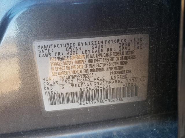 3N1AB7AP5EY302256 - 2014 NISSAN SENTRA S GRAY photo 12