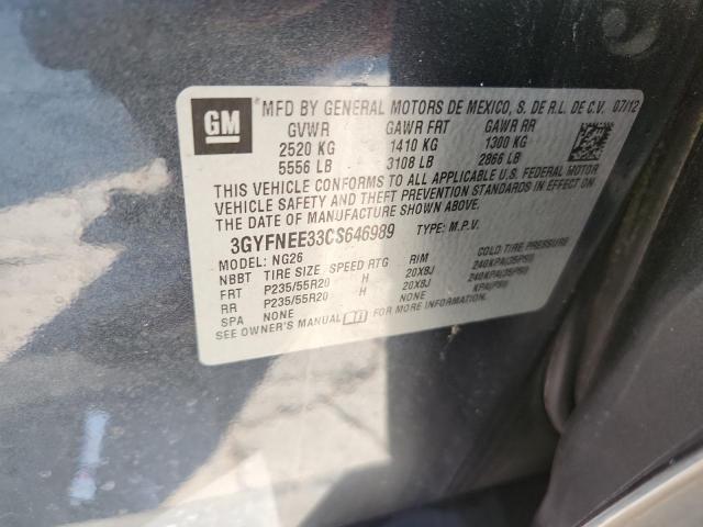 3GYFNEE33CS646989 - 2012 CADILLAC SRX PERFORMANCE COLLECTION Grafitowy zdjęcie 13