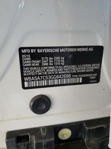 WBA5A7C53GG642696 - 2016 BMW 528 XI WHITE photo 13