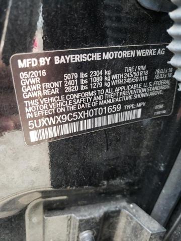 5UXWX9C5XH0T01659 - 2017 BMW X3 XDRIVE28I BLACK photo 14
