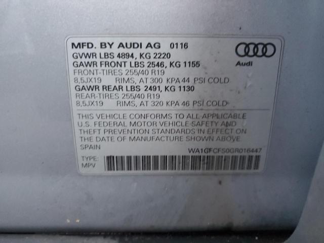 WA1GFCFS0GR016447 - 2016 AUDI Q3 PRESTIGE SILVER photo 13