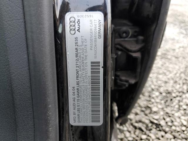 WAUCD64B84N096417 - 2004 AUDI A6 S-LINE QUATTRO BLACK photo 12