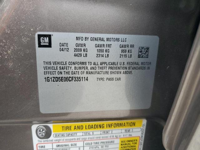 1G1ZD5E06CF335114 - 2012 CHEVROLET MALIBU 2LT Marron photo 12