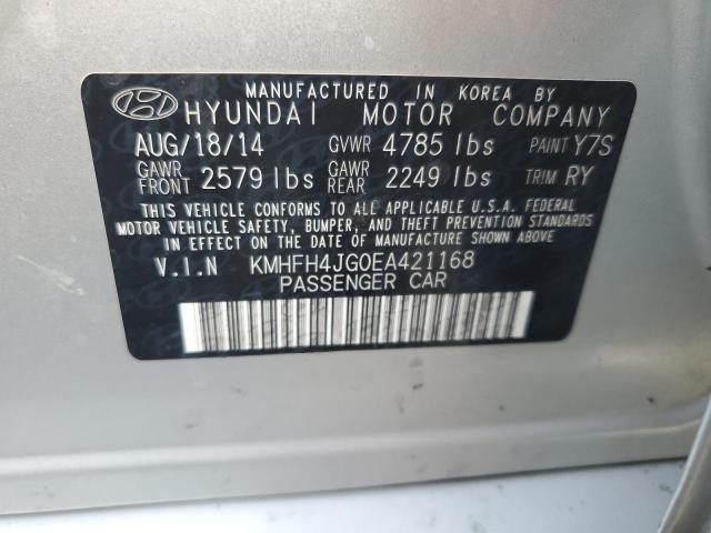 KMHFH4JG0EA421168 - 2014 HYUNDAI AZERA GLS SILVER photo 12