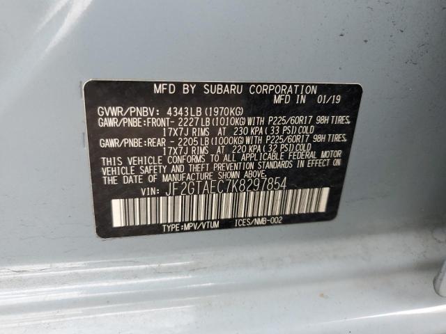 JF2GTAEC7K8297854 - 2019 SUBARU CROSSTREK PREMIUM Көк фото 13