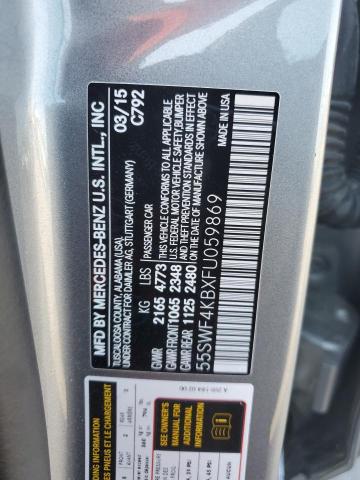 55SWF4KBXFU059869 - 2015 MERCEDES-BENZ C 300 4MATIC SILVER photo 12