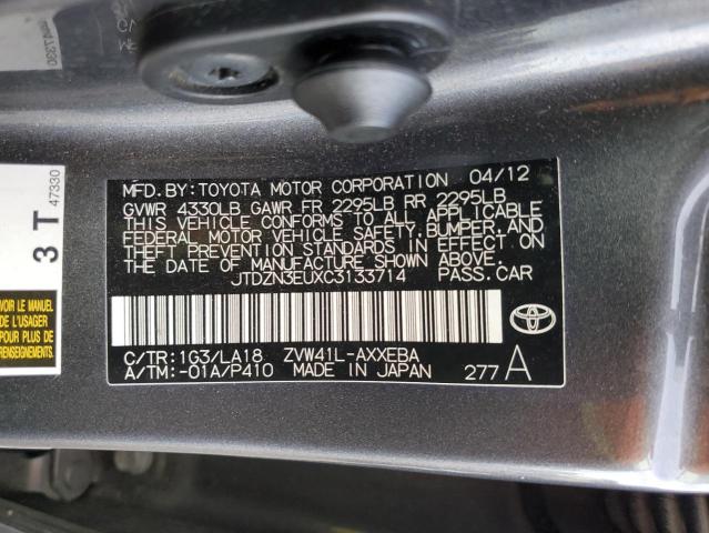 JTDZN3EUXC3133714 - 2012 TOYOTA PRIUS V GRAY photo 12