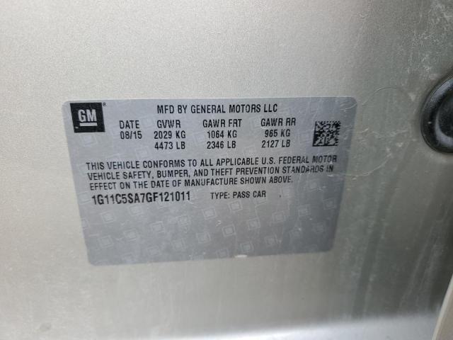 1G11C5SA7GF121011 - 2016 CHEVROLET MALIBU LIM LT 米色 照片 12