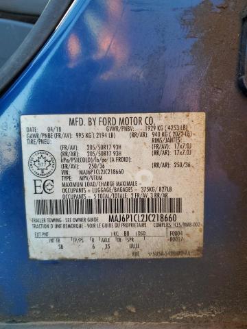 MAJ6P1CL2JC218660 - 2018 FORD ECOSPORT SES Blau Foto 13