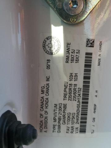 2HKRW2H55JH134752 - 2018 HONDA CR-V EX თეთრი ფოტო 13