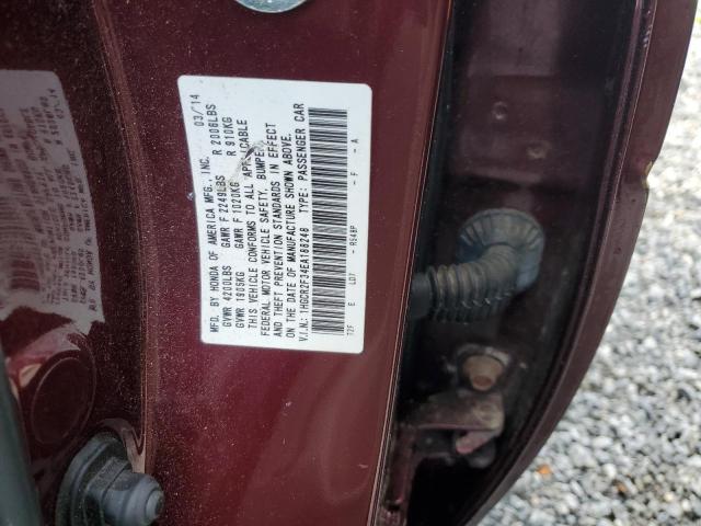 1HGCR2F34EA188248 - 2014 HONDA ACCORD LX MAROON photo 12