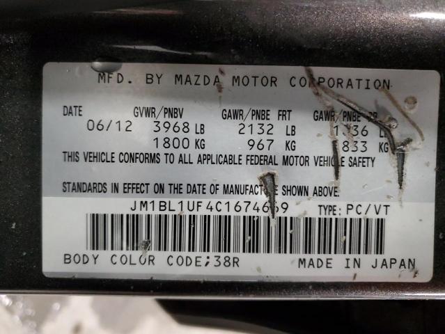 JM1BL1UF4C1674669 - 2012 MAZDA 3 I CHARCOAL photo 13