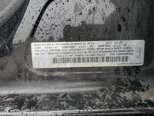 3VWRG71K26M775527 - 2006 VOLKSWAGEN JETTA 2.5 BLACK photo 12