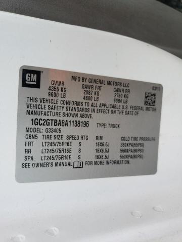 1GC2GTBA8A1138196 - 2010 CHEVROLET EXPRESS G3 TWO TONE photo 13