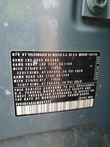 3VV3B7AX3LM057372 - 2020 VOLKSWAGEN TIGUAN SE أزرق صورة 14