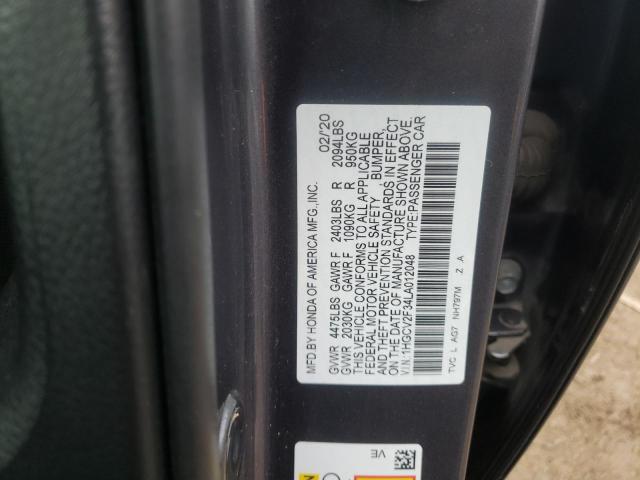 1HGCV2F34LA012048 - 2020 HONDA ACCORD SPORT GRAY photo 13