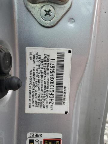 2HGFG129X8H546711 - 2008 HONDA CIVIC EXL Gümüş fotoğraf 12