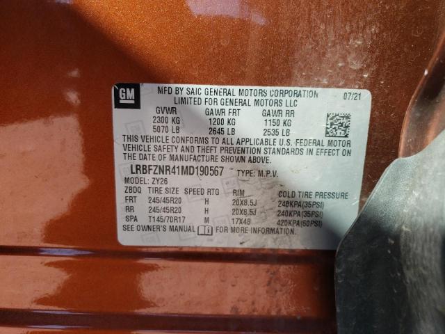 LRBFZNR41MD190567 - 2021 BUICK ENVISION ESSENCE Շագանակագույն լուսանկար 13