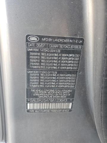 SALSK25478A123643 - 2008 LAND ROVER RANGE ROVE HSE GRAY photo 13
