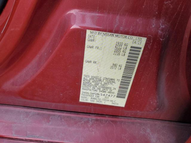 1N4AL3AP1DN547477 - 2013 NISSAN ALTIMA 2.5 RED photo 12