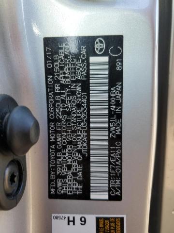 JTDKARFU3H3534401 - 2017 TOYOTA PRIUS Argent photo 12