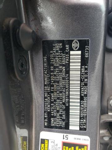 4T1B11HK9JU550174 - 2018 TOYOTA CAMRY L Сұр фото 12