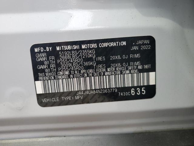 JA4J4UA84NZ063779 - 2022 MITSUBISHI OUTLANDER SE WHITE photo 24