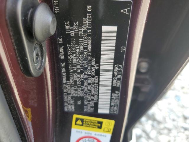 5TDBK3EH2CS114828 - 2012 TOYOTA HIGHLANDER BASE أرجواني صورة 13