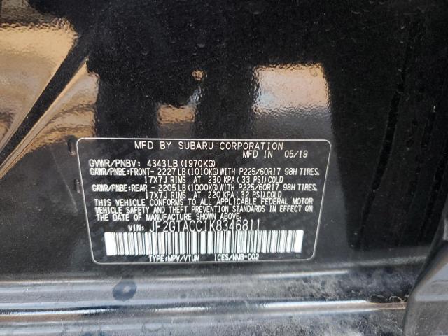 JF2GTACC1K8346811 - 2019 SUBARU CROSSTREK PREMIUM BLACK photo 12