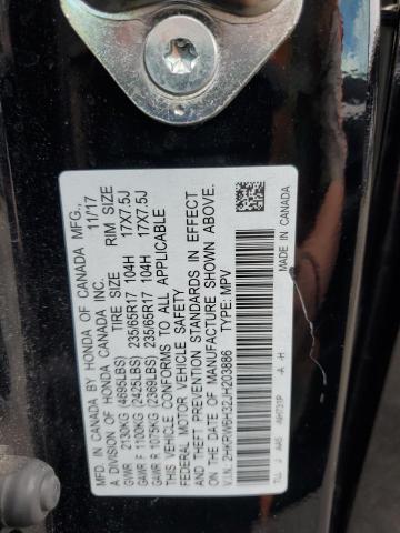 2HKRW6H32JH203886 - 2018 HONDA CR-V LX Noir photo 12