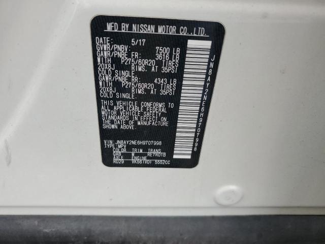 JN8AY2NE6H9707998 - 2017 NISSAN ARMADA PLATINUM 白色 照片 13