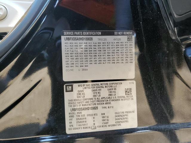 LRBFXDSA8HD109828 - 2017 BUICK ENVISION ESSENCE Սև լուսանկար 13