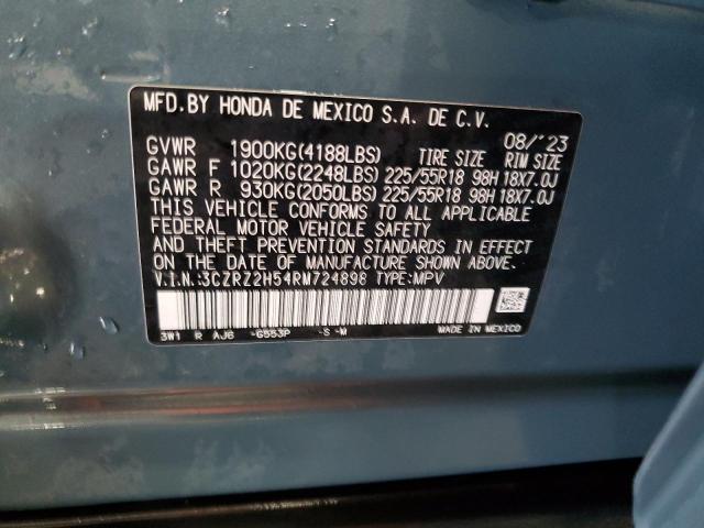 3CZRZ2H54RM724898 - 2024 HONDA HR-V SPORT BLUE photo 14