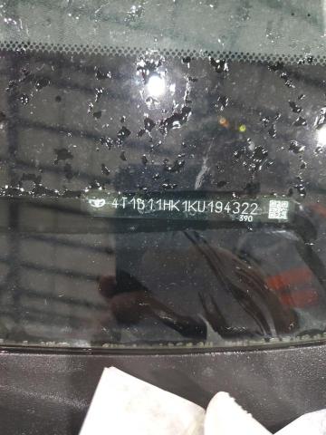 4T1B11HK1KU194322 - 2019 TOYOTA CAMRY L 银色 照片 13