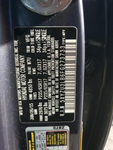 5XYZU3LB6FG273733 - 2015 HYUNDAI SANTA FE S GRAY photo 14