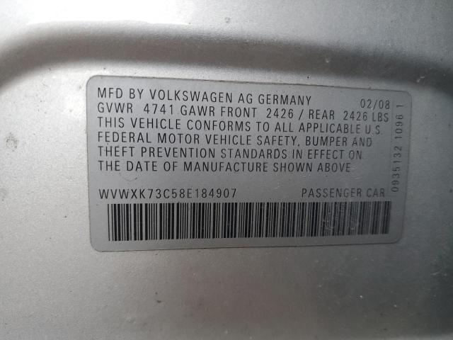 WVWXK73C58E184907 - 2008 VOLKSWAGEN PASSAT WAGON TURBO GRAY photo 12