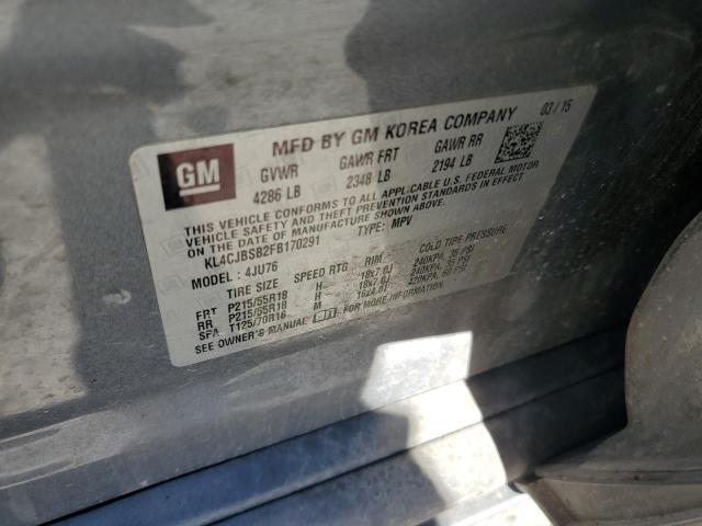 KL4CJBSB2FB170291 - 2015 BUICK ENCORE CONVENIENCE 灰色 照片 13