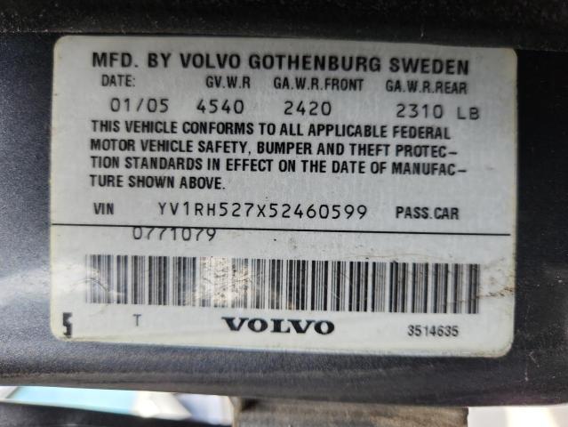 YV1RH527X52460599 - 2005 VOLVO S60 R ნაცრისფერი ფოტო 12