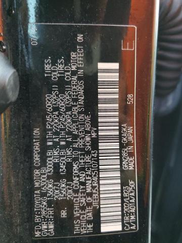 JTEBU5JR4C5107143 - 2012 TOYOTA 4RUNNER SR5 BLACK photo 13