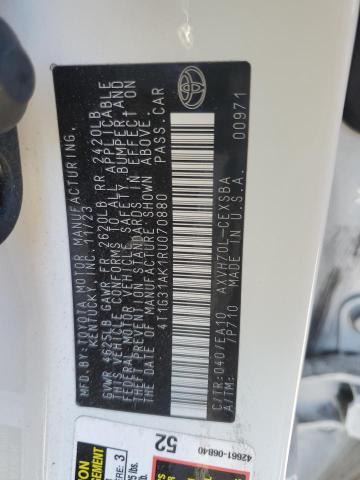 4T1G31AK1RU070880 - 2024 TOYOTA CAMRY SE NIGHT SHADE WHITE photo 13