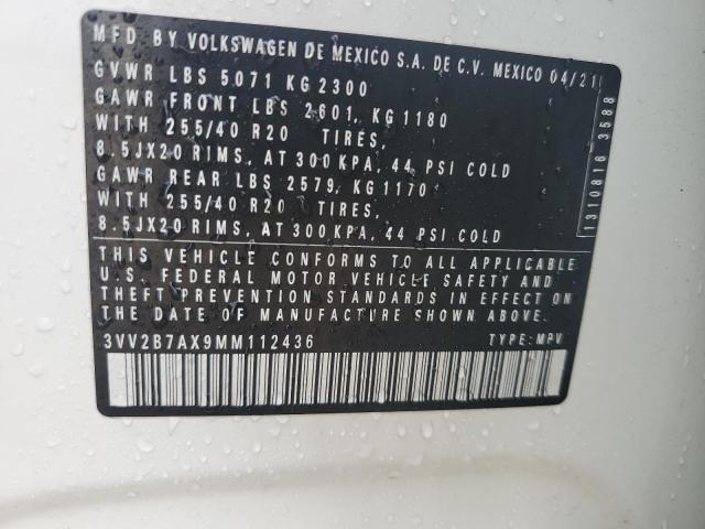 3VV2B7AX9MM112436 - 2021 VOLKSWAGEN TIGUAN SE Blanc photo 13